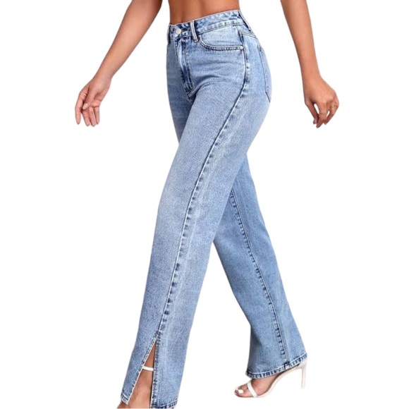 H&M Denim - H&M Vintage Straight Ultra High Waist Split Hem Jeans. Size 16